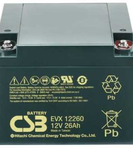 BATTERIA CICLICA PIOMBO RICARICABILE CSB 12V 26Ah AGM EVX 12260