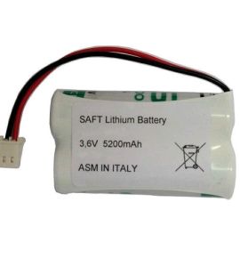 2xLS14500 3,6V  5,2Ah assemblate + connettore compatibile con sistemi di sicurezza TEKNOX
