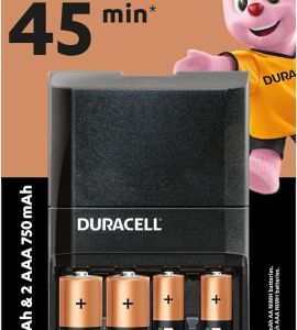 Duracell - Caricabatterie da 45 Minuti, con incluse batterie ricaricabili, 2 AA + 2 AAA