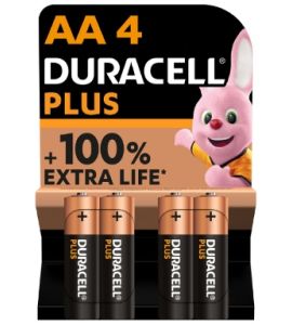 MN 1500 PLUS - PILA ALCALINA STILO AA DURACELL PLUS 100 (BLISTER 4PZ)