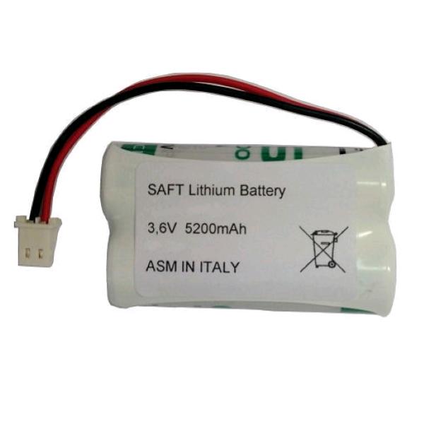 2xLS14500 3,6V  5,2Ah assemblate + connettore compatibile con sistemi di sicurezza TEKNOX